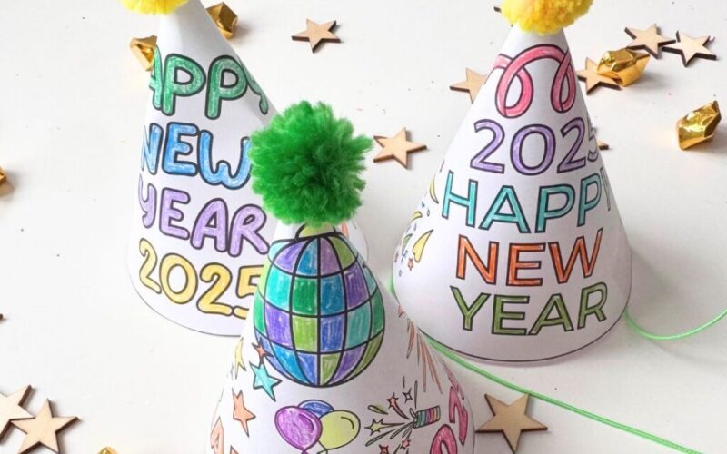 Free Printable 2026 New Year s Eve Party Hat Happy Toddler Playtime