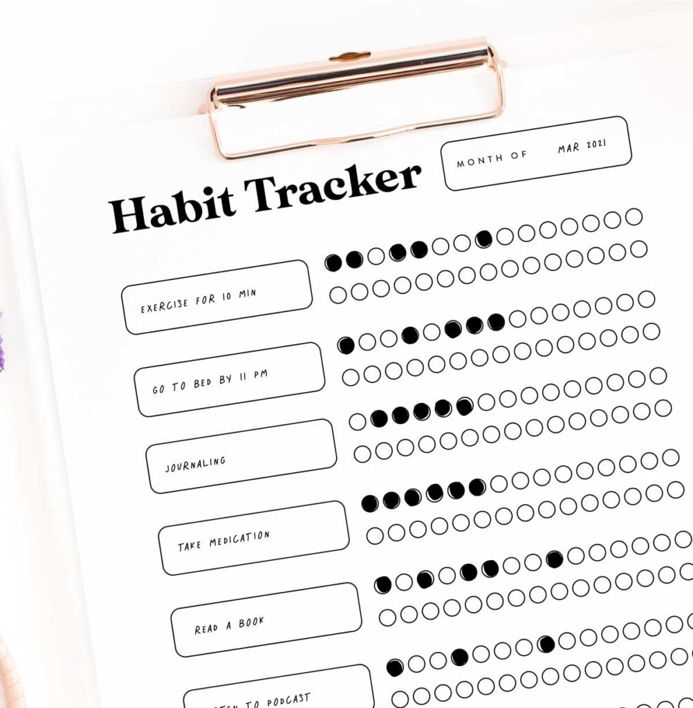 habit tracker free printable