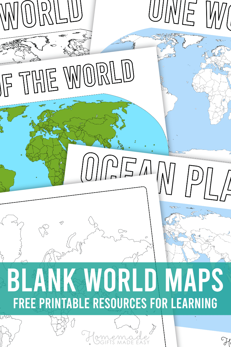 world map printable blank