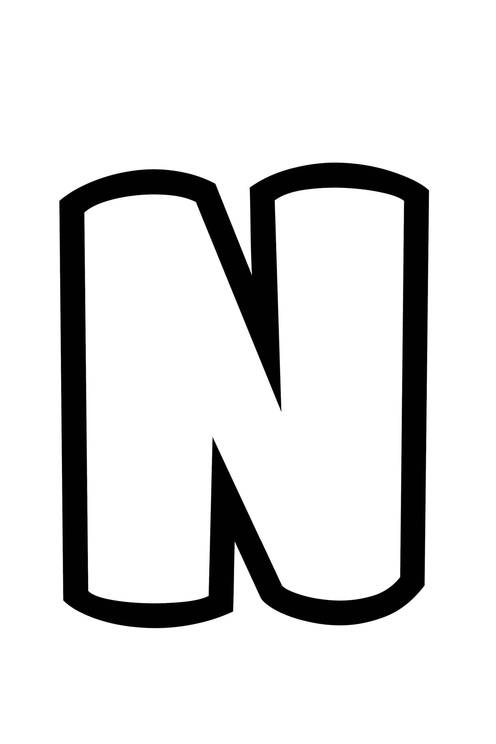 Free Printable Bubble Letter Stencils Bubble Letter N
