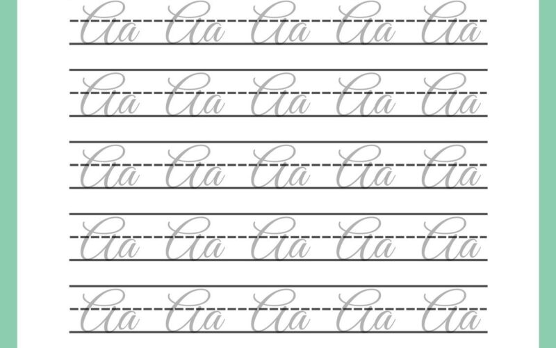 Free Printable Cursive Writing Worksheet Templates Canva