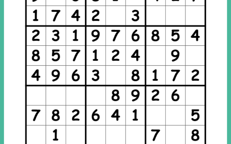 Free Printable Easy Beginner Sudoku