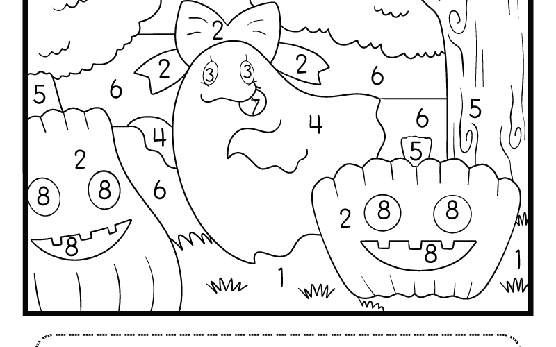Free Printable Halloween Color By Number Worksheet