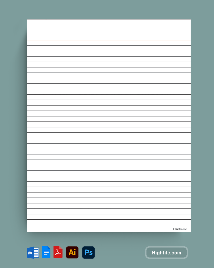 Free Printable Lined Paper Templates Highfile
