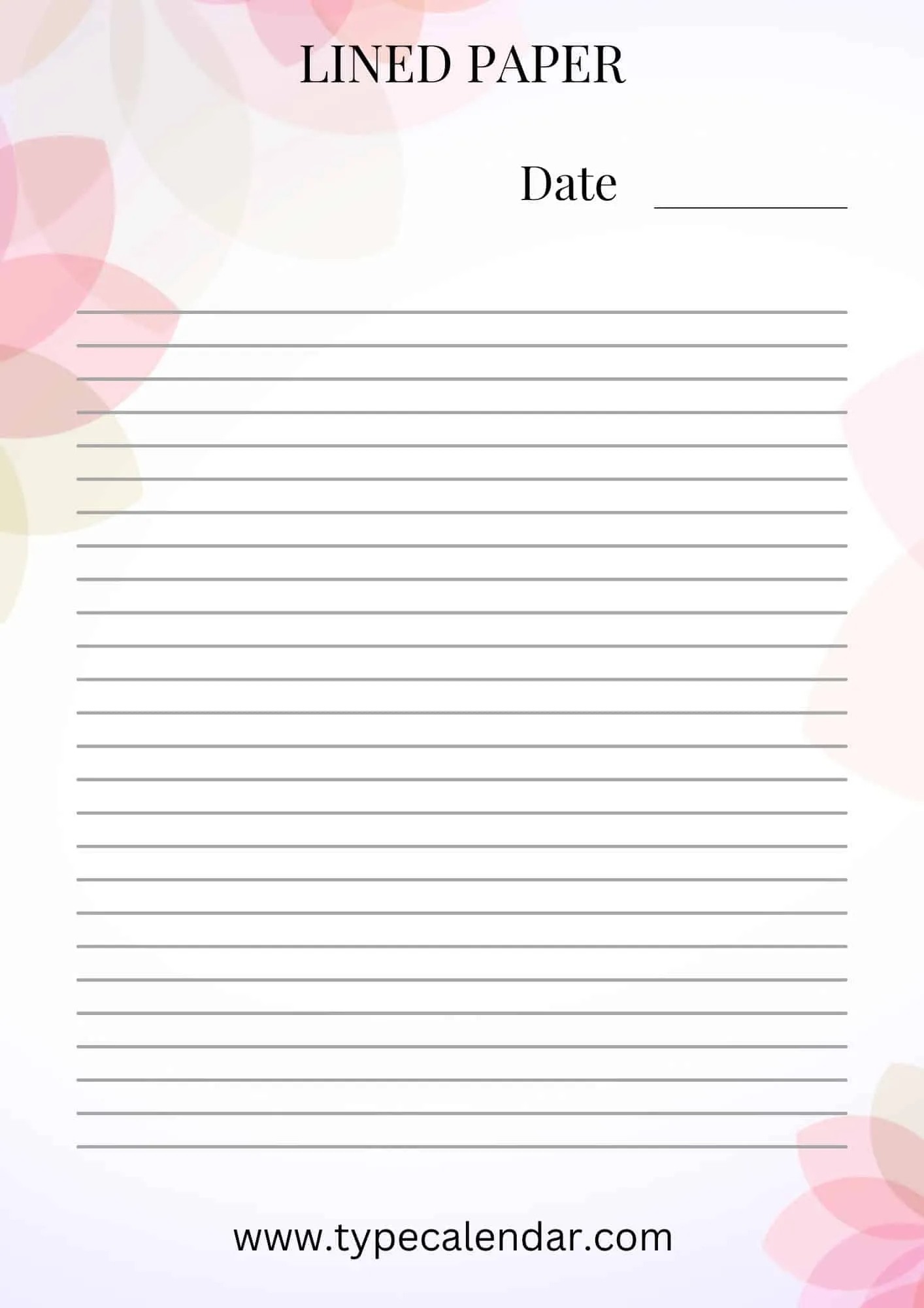 printable lined paper pdf