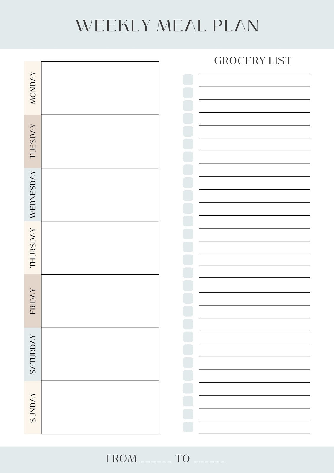 weekly food planner printable weekly food planner printable