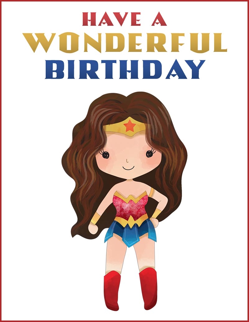 wonder woman birthday cards printable wonder woman birthday cards printable