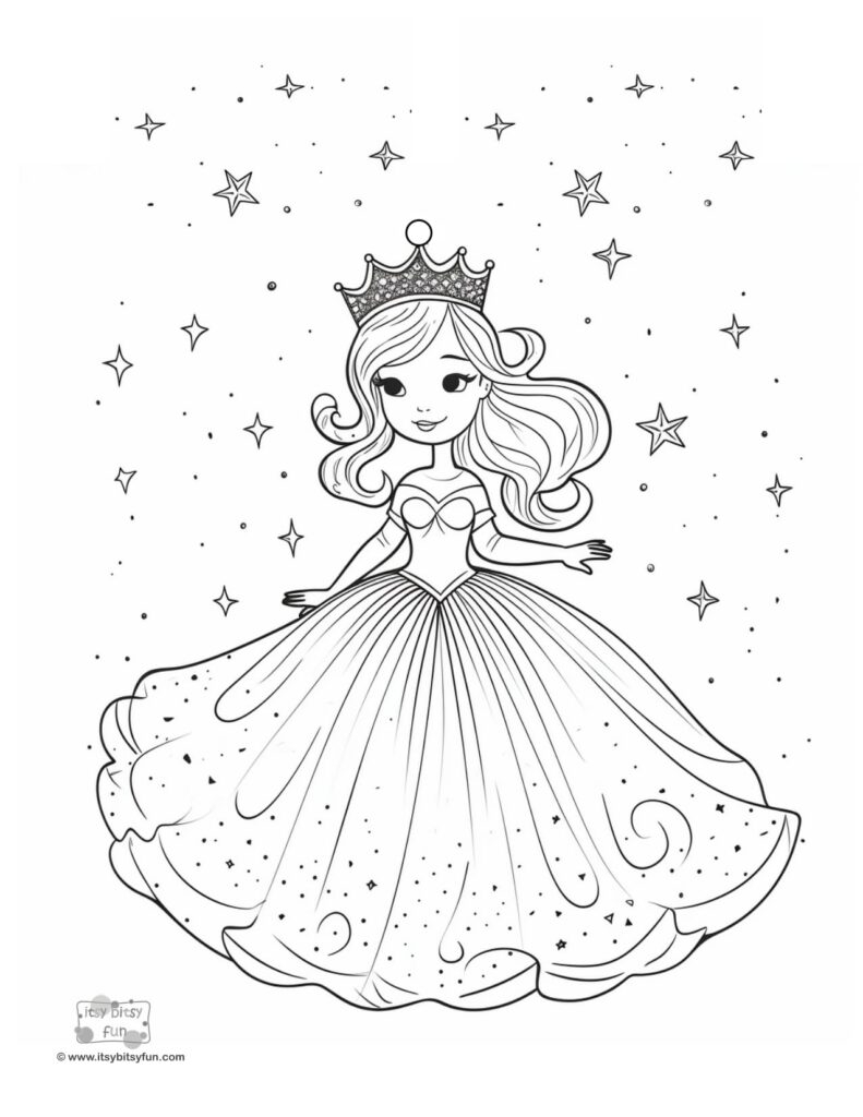 Free Printable Princess Coloring Pages Itsy Bitsy Fun