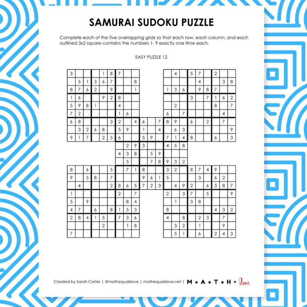Free Printable Sudoku Puzzles PDF Downloads 