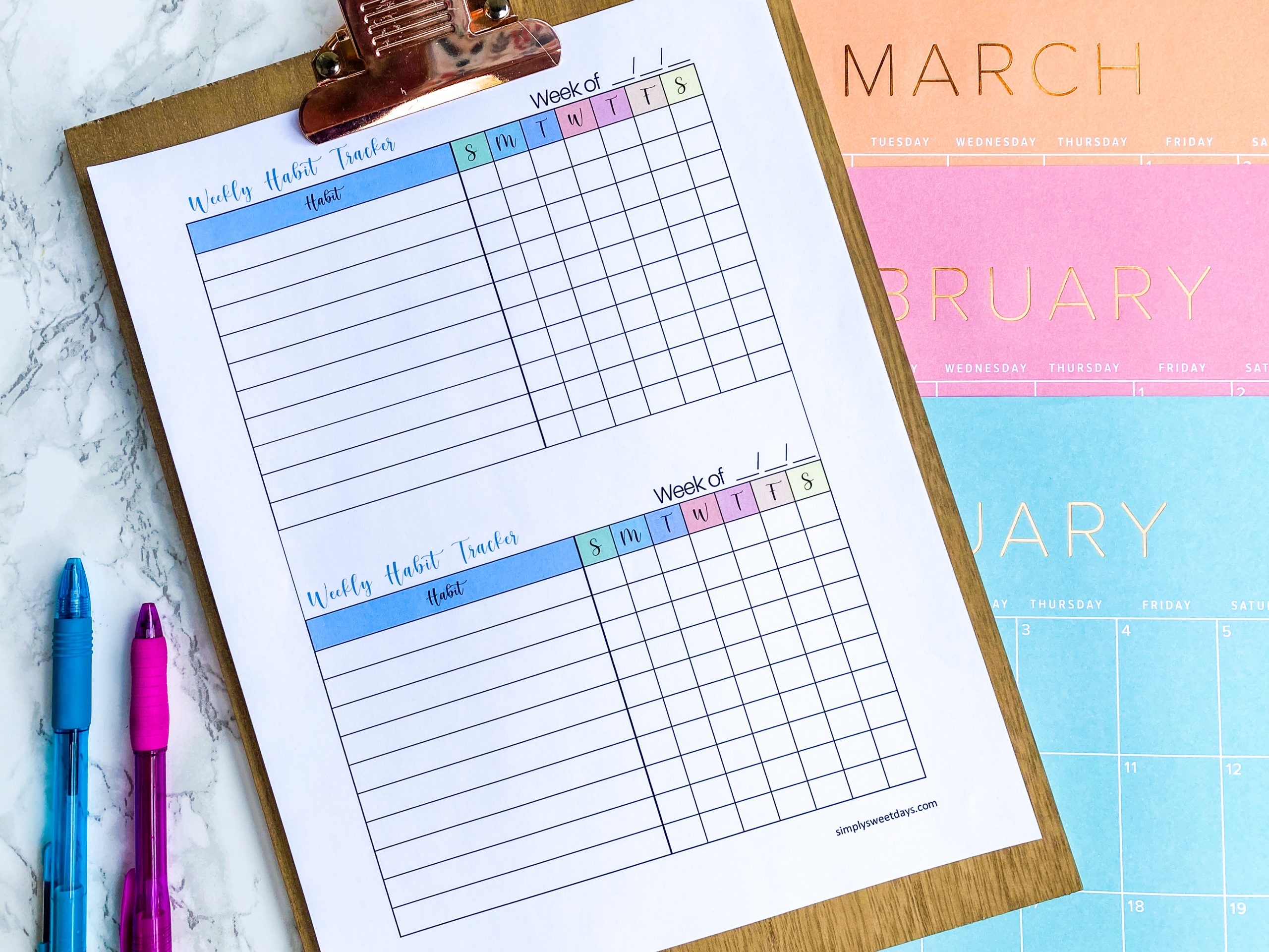 Free Printable Weekly Habit Tracker Simply Sweet Days