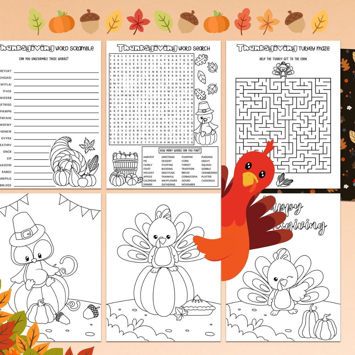 free printable activities for thanksgiving