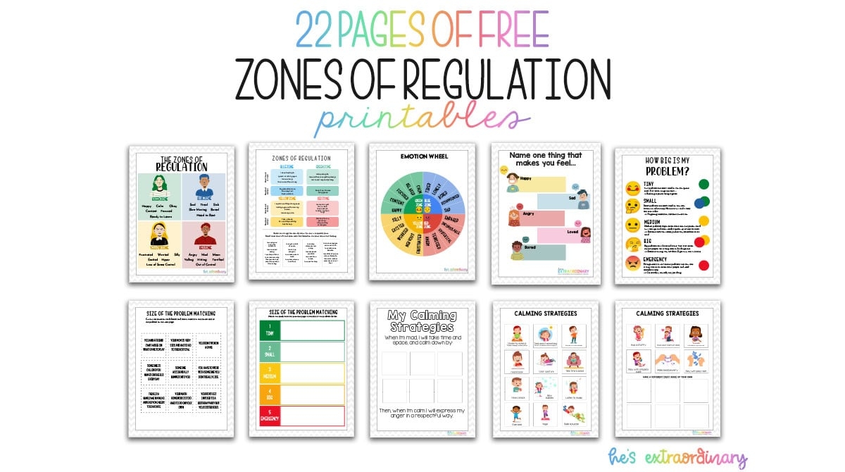 Free Zones Of Regulation Printables