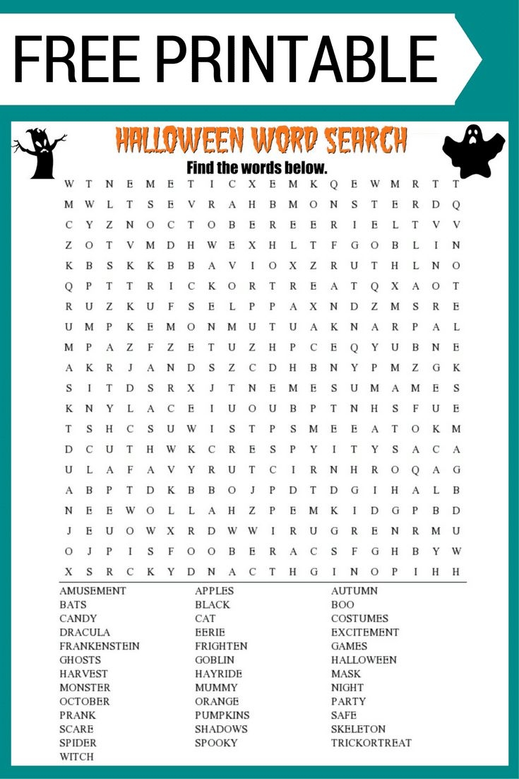 halloween free printable word searches halloween free printable word searches