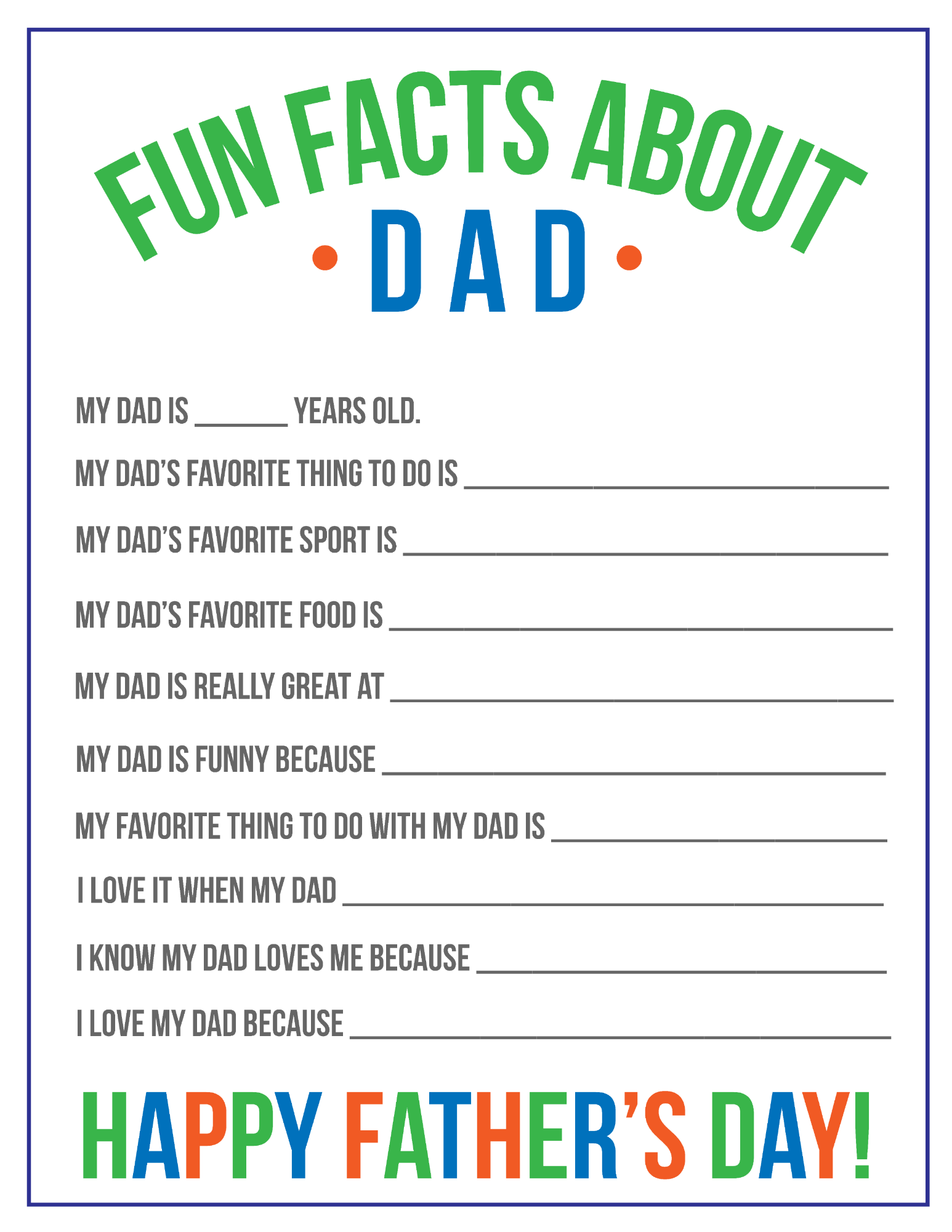 Fun Facts About Dad Printable For Father s Day Simply Being Mommy Fun Facts About Dad Printable For Father s Day Simply Being Mommy