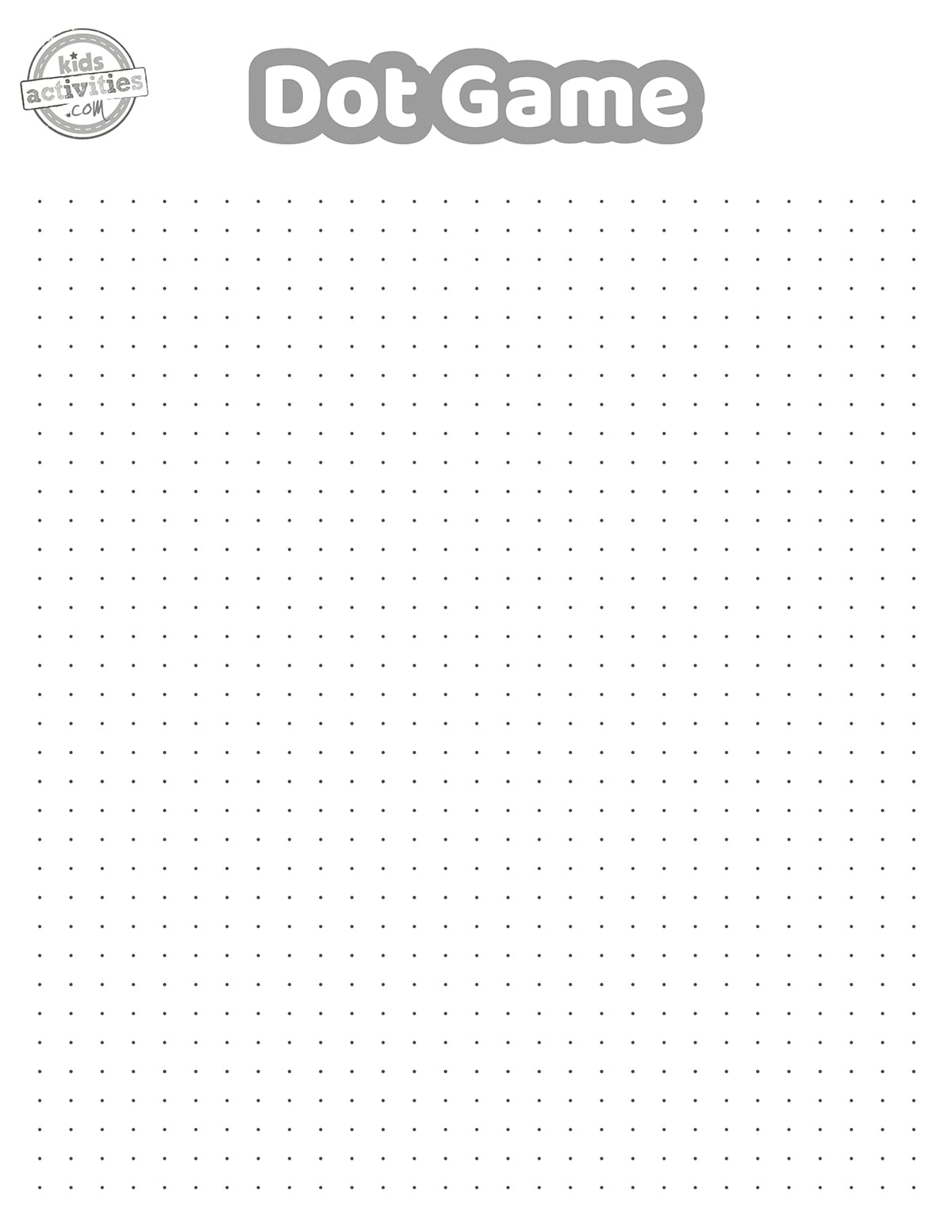 Fun Free Dot Game Printable Kids Activities Blog