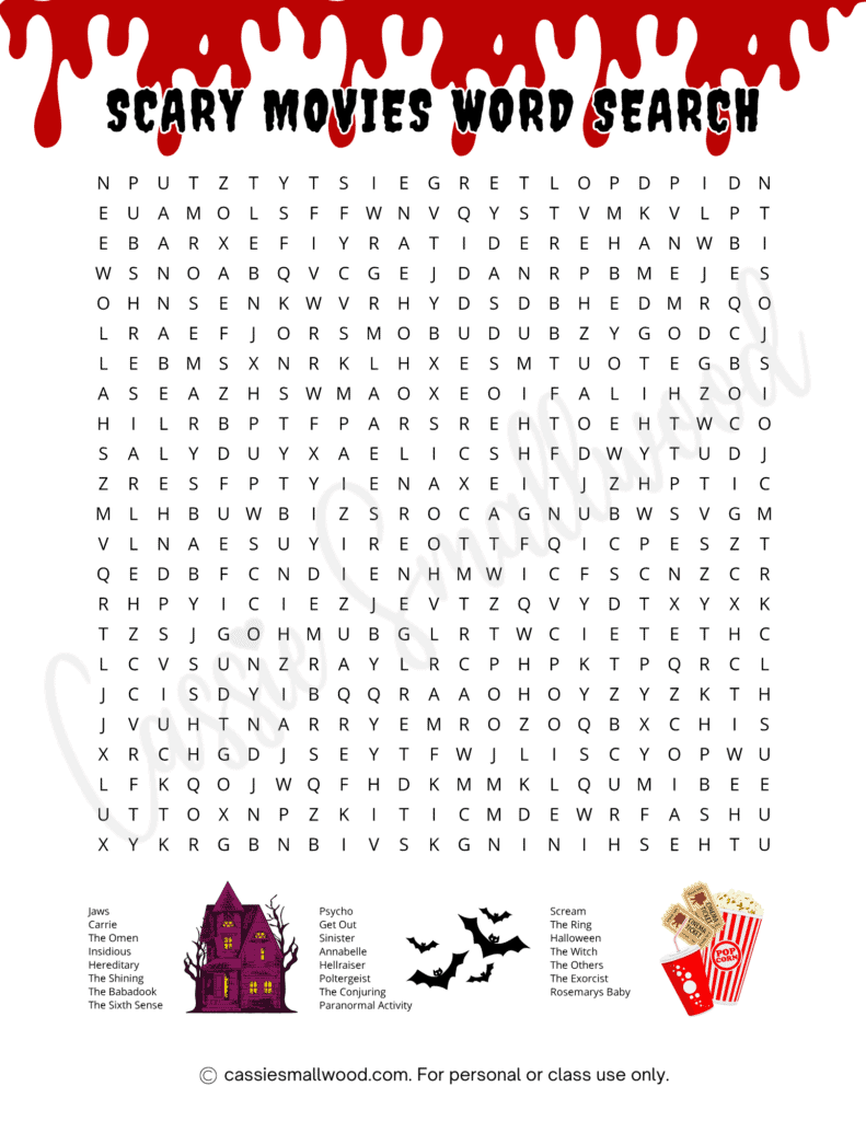 halloween word search printable