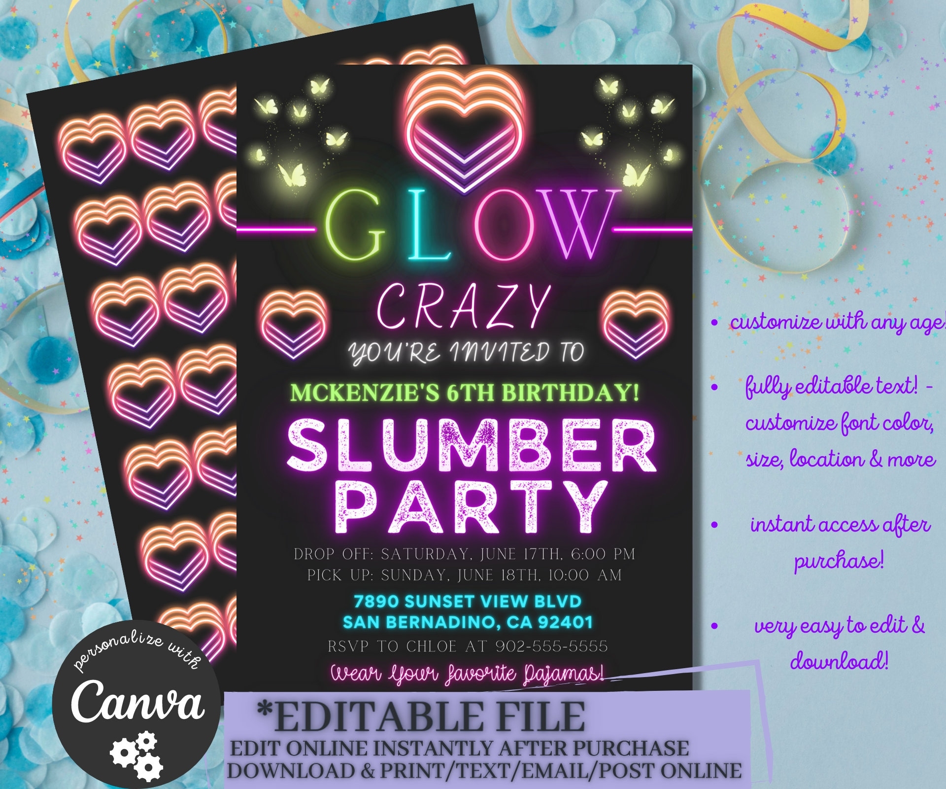 dress up printable sleep over