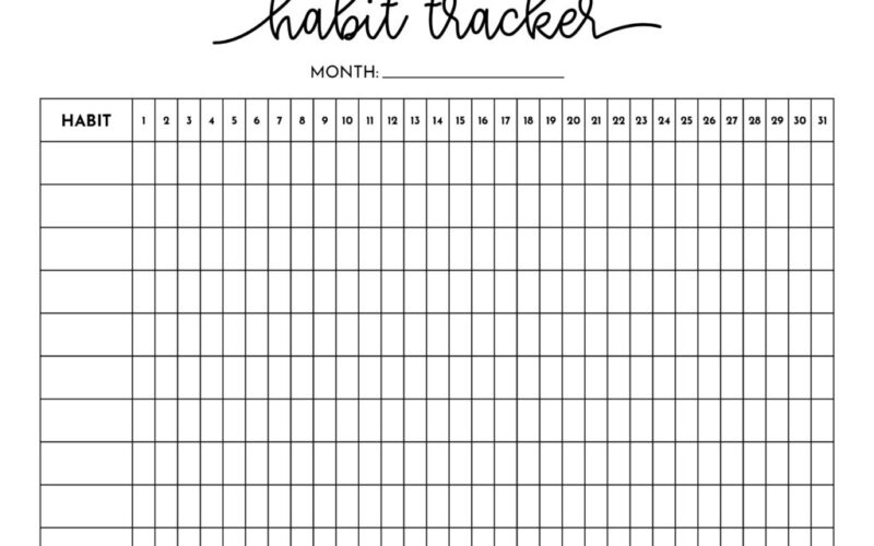 Habit Trackers 77 FREE Printables Printabulls