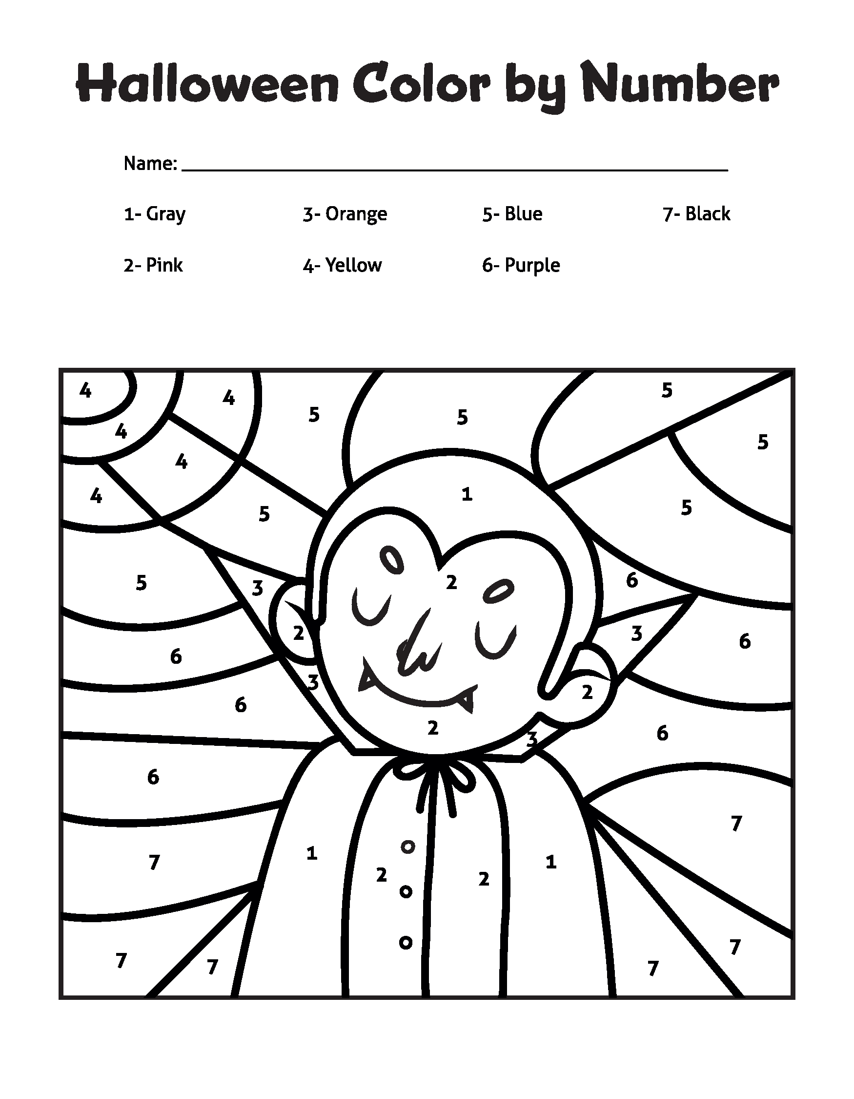 Halloween Color By Number Gift Of Curiosity Halloween Color By Number Gift Of Curiosity