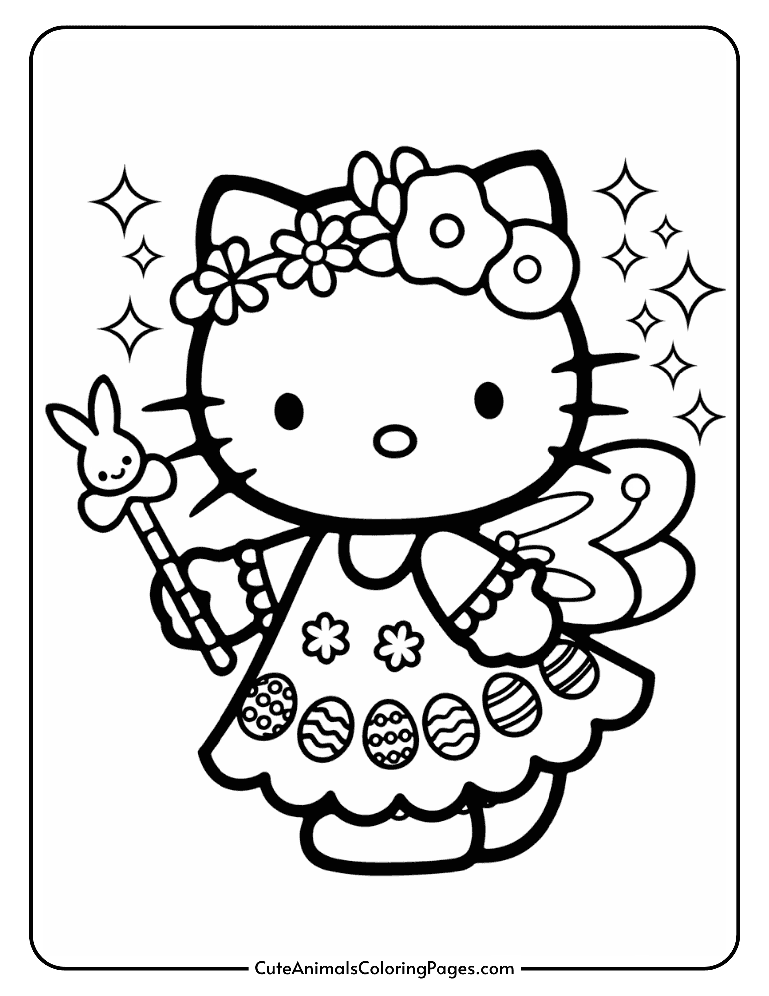 hello kitty coloring page printable hello kitty coloring page printable