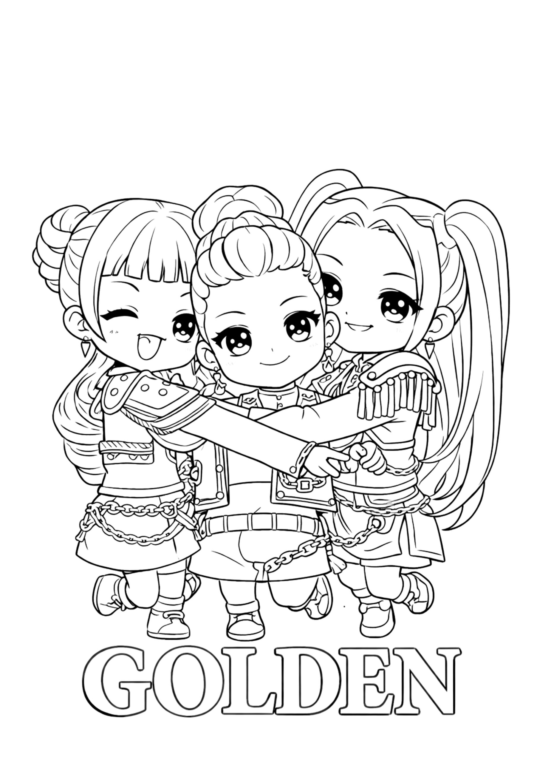 kpop demon hunters printable coloring pages