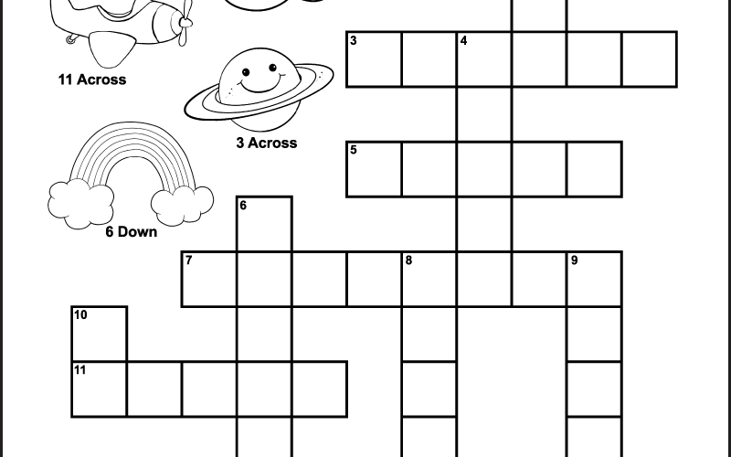 In The Sky Crossword Puzzle For Kids Tree Valley Academy