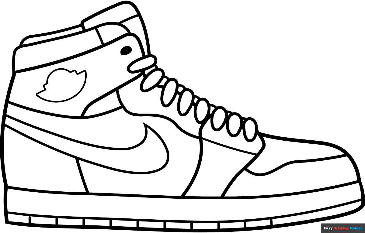Jordan Shoe Coloring Page Easy Drawing Guides Jordan Shoe Coloring Page Easy Drawing Guides