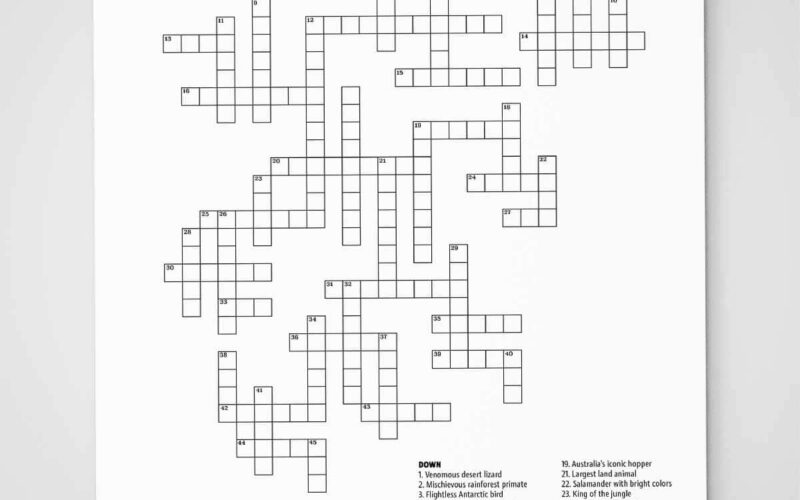Kid Friendly Free Printable Crossword Puzzle Free Printables Online