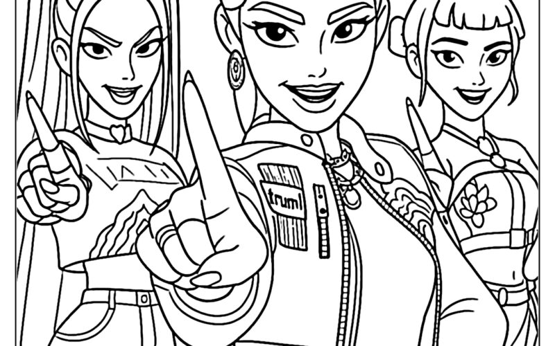 KPop Demon Hunters Coloring Pages Free PDF To Download And Print