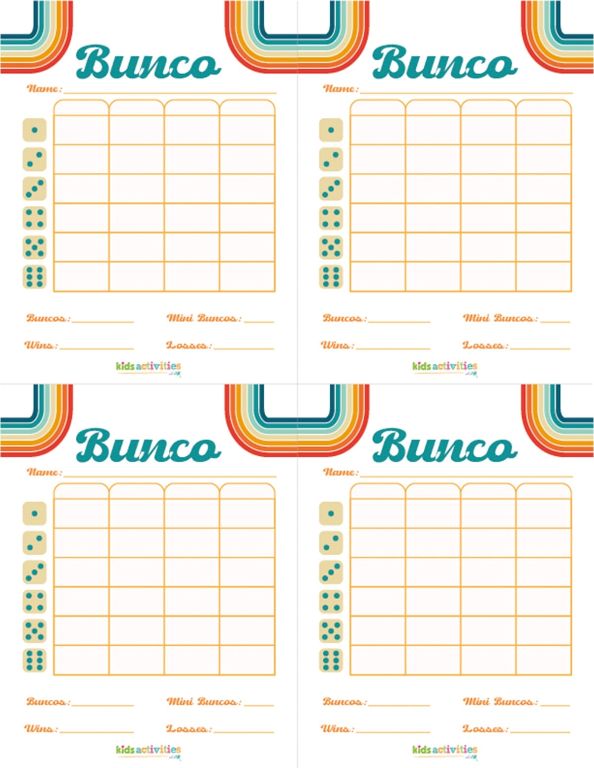 Make A Bunco Party Box With Free Printable Bunco Score Sheets Kids Activities Blog