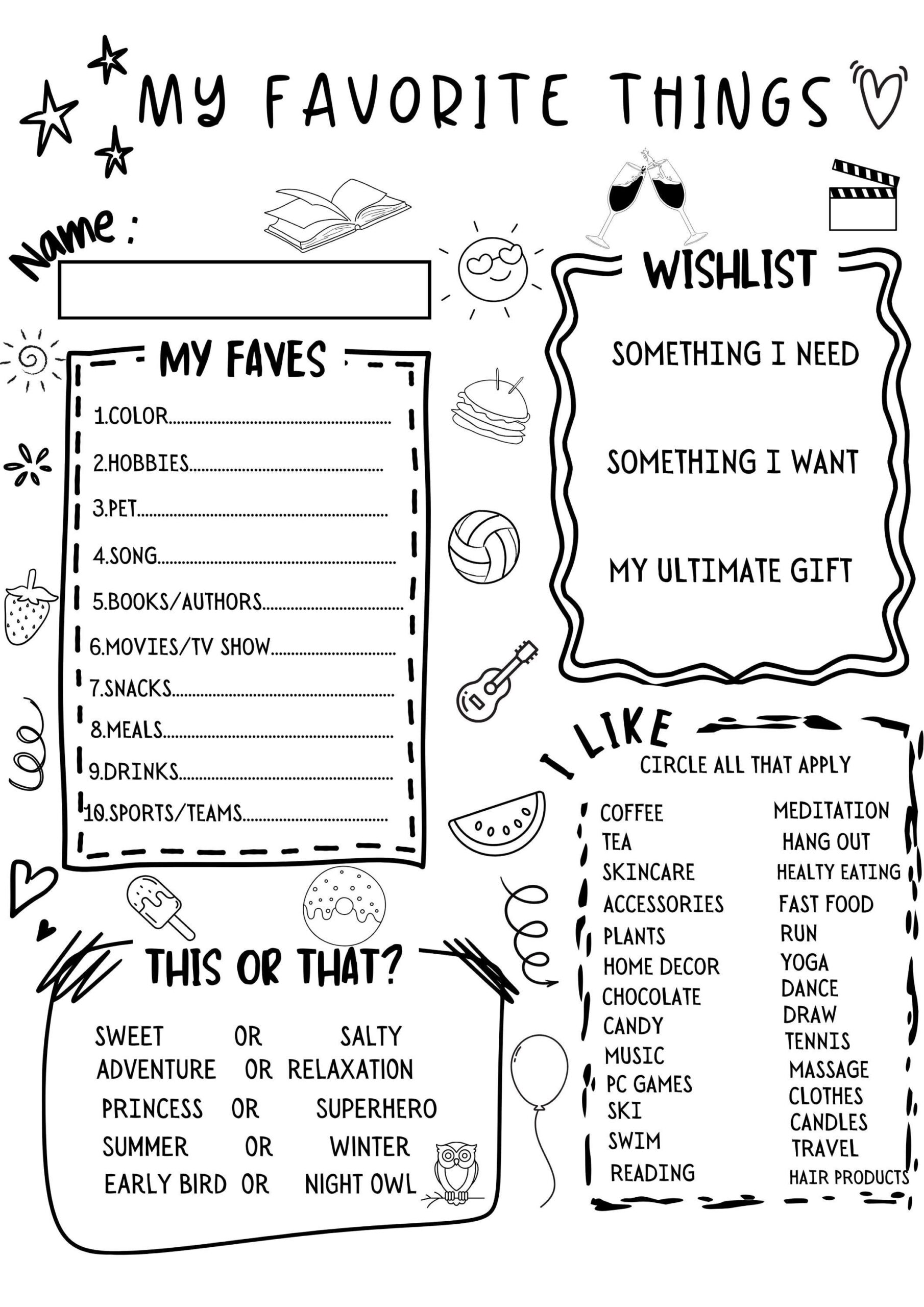 My Favorite Things List Free Printable Shop On Pinterest My Favorite Things List Free Printable Shop On Pinterest