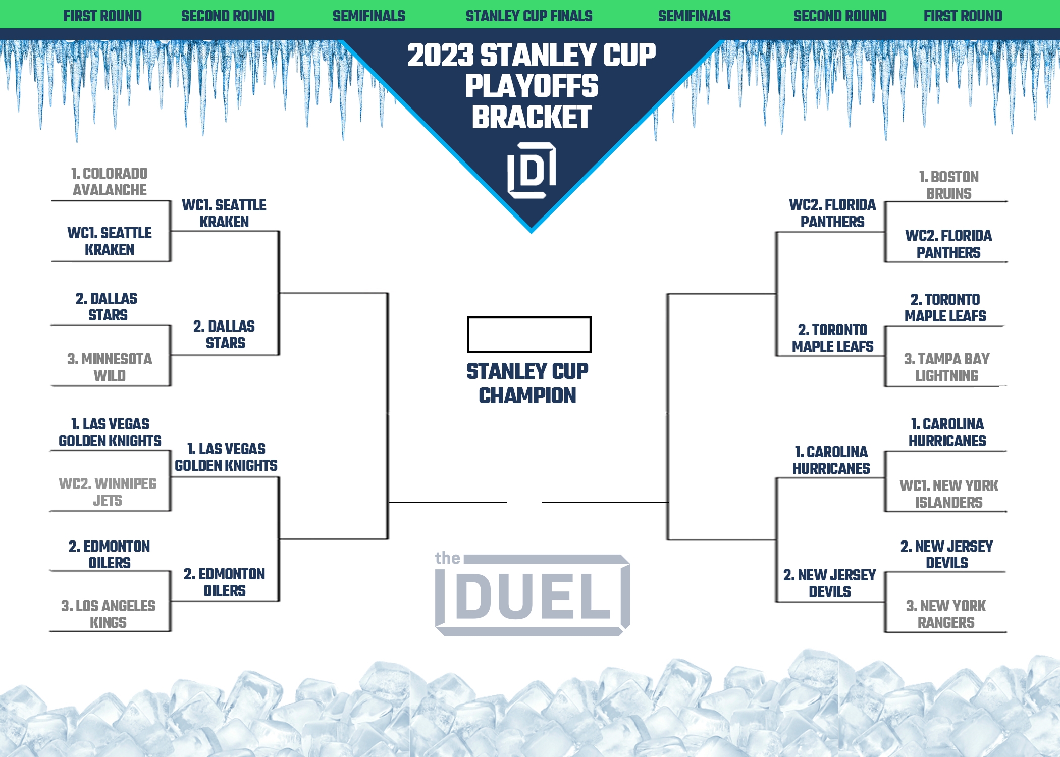 NHL Printable Bracket For 2023 Stanley Cup Playoffs Updated For Conference Finals FanDuel Research