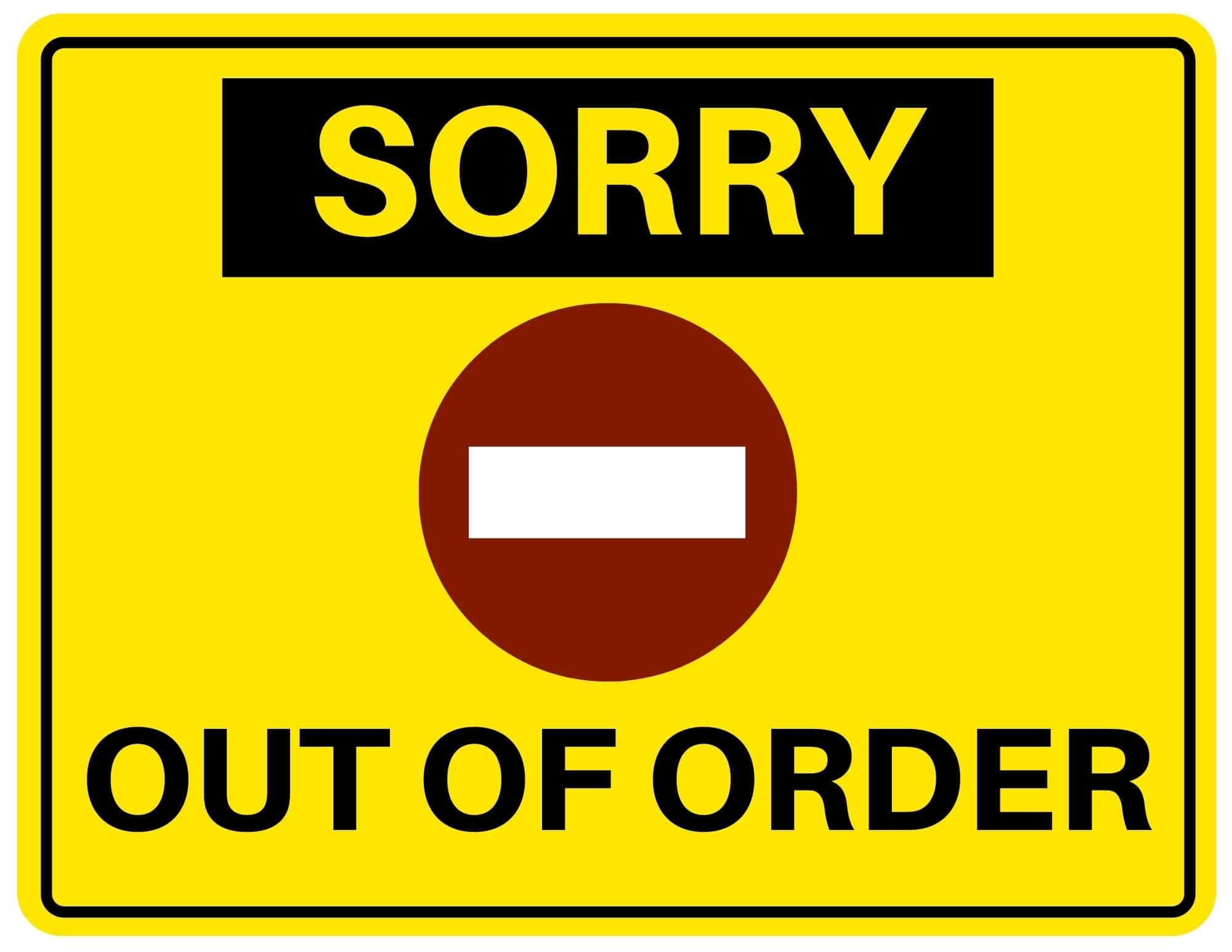 Out Of Order Signs 5 Free PDF Printables Out Of Order Signs 5 Free PDF Printables