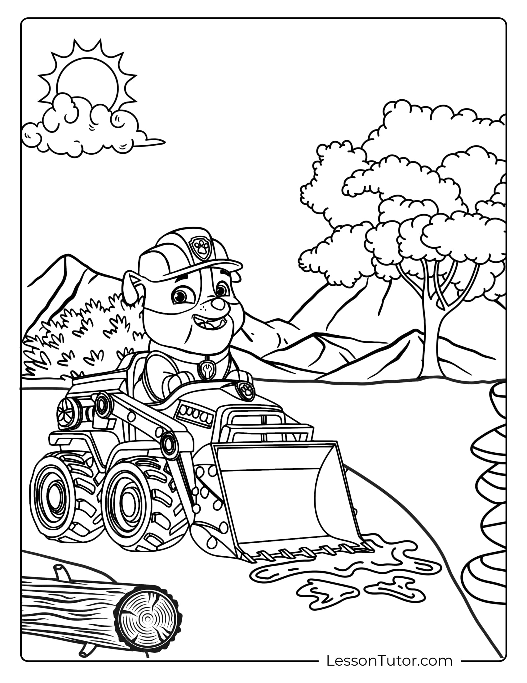 Paw Patrol Rubble Coloring Pages Lesson Tutor Paw Patrol Rubble Coloring Pages Lesson Tutor