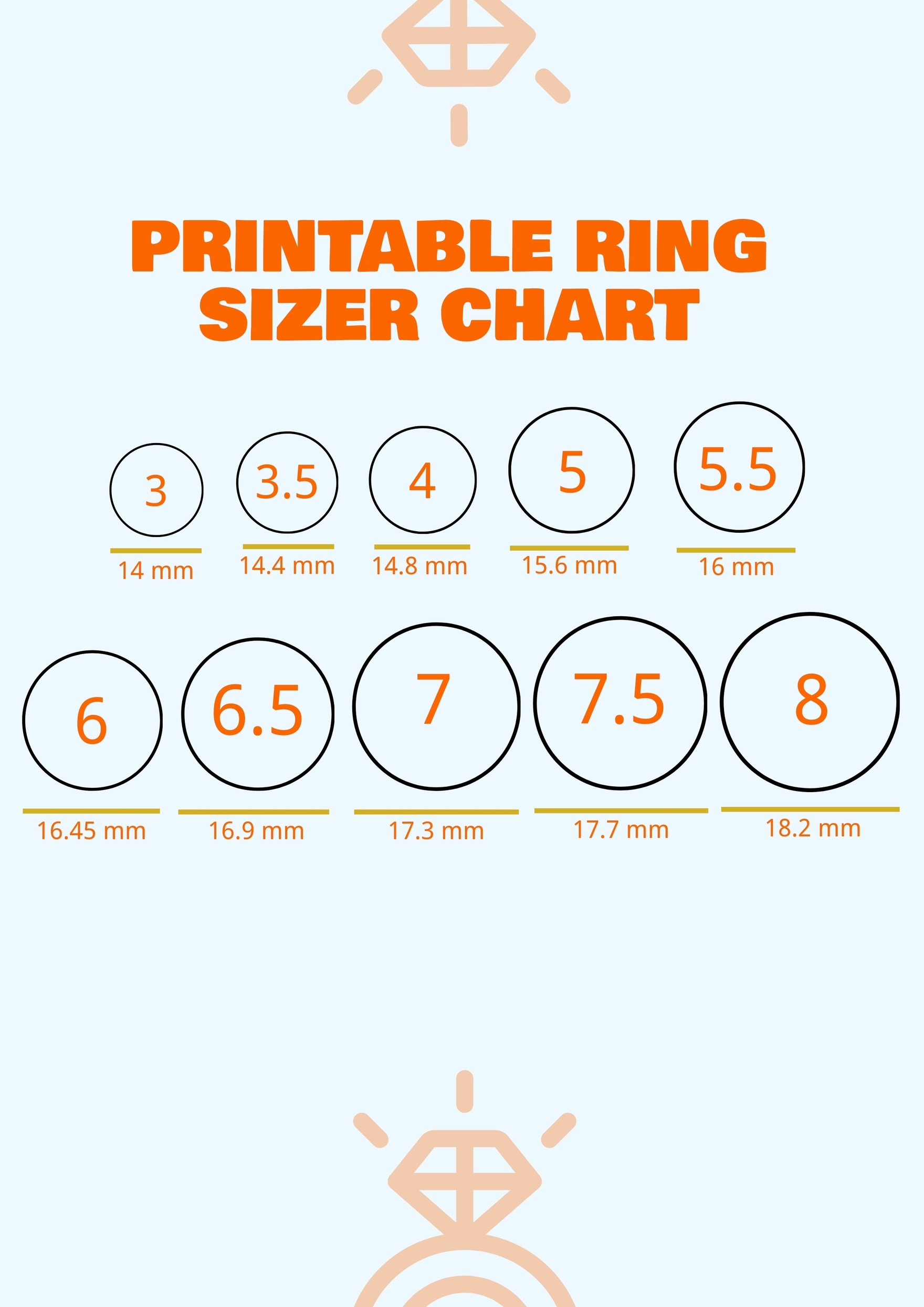 Personal Printable Ring Sizer Chart Template In Illustrator PDF Download Template Personal Printable Ring Sizer Chart Template In Illustrator PDF Download Template
