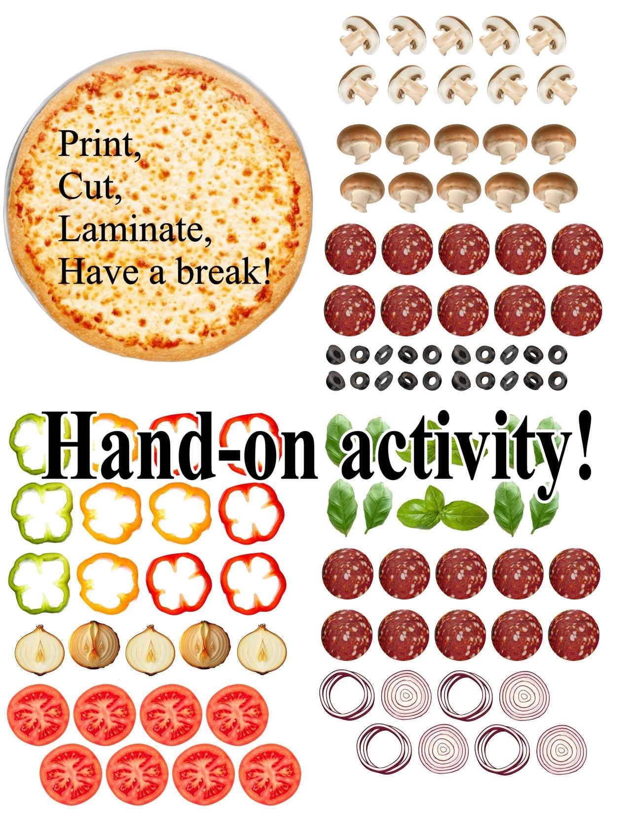 Pizza Toppings Etsy Israel