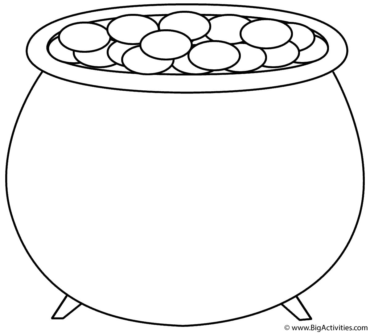Pot Of Gold Coloring Page St Patrick s Day 