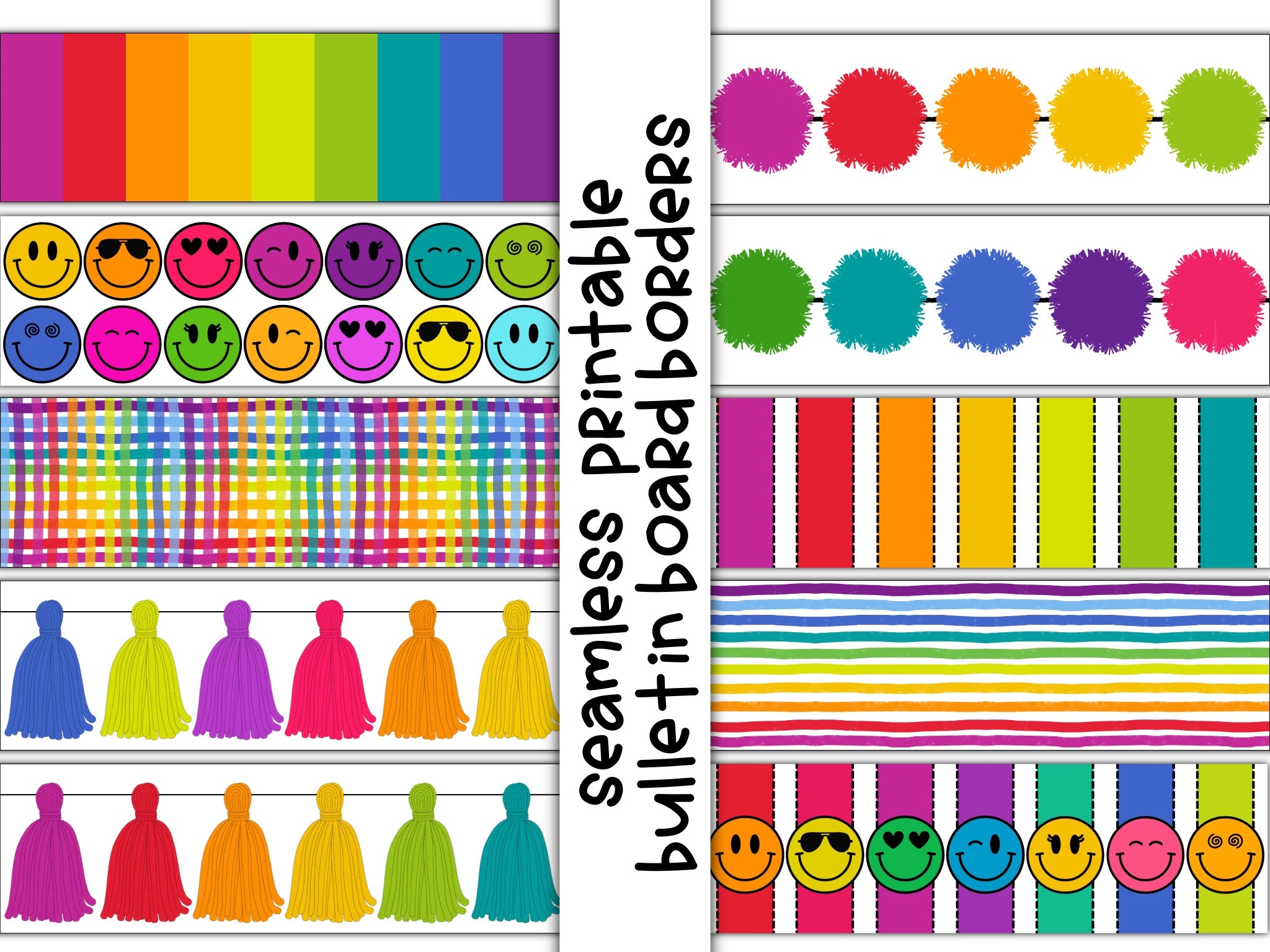 Printable Bulletin Board Borders Rainbow Classroom Decor PDF Etsy Israel Printable Bulletin Board Borders Rainbow Classroom Decor PDF Etsy Israel