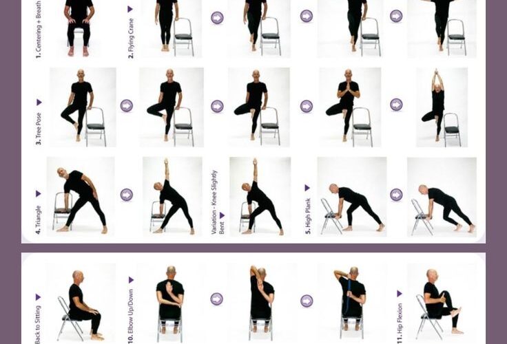 Printable Chair Yoga Exercises For Seniors Chair Yoga Chair Pose Yoga Yoga For Seniors