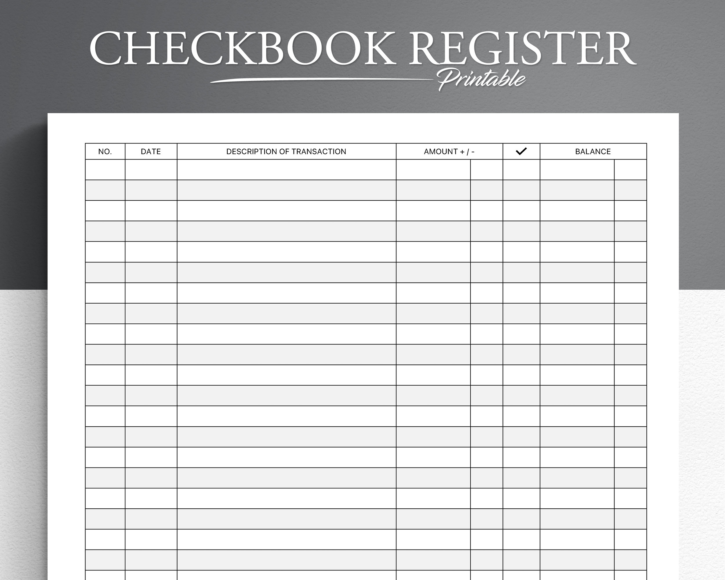 free printable checkbook registers