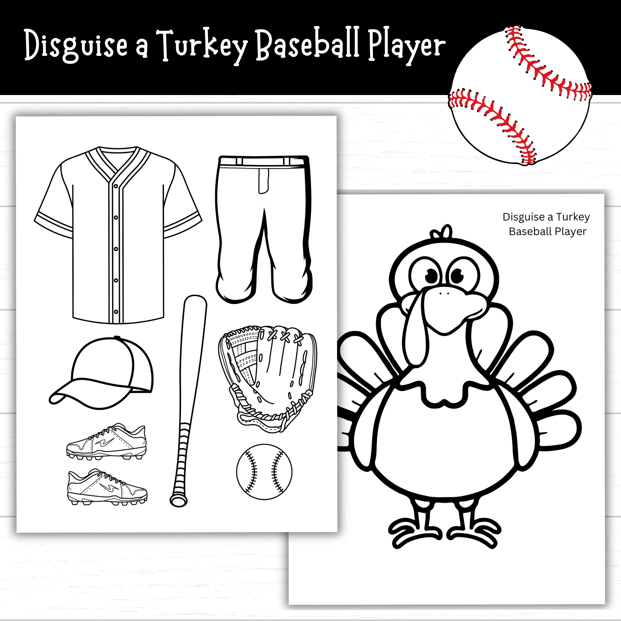 Printable Disguise A Turkey Baseball Player 5 Sets Mom Wife Busy Life Printable Disguise A Turkey Baseball Player 5 Sets Mom Wife Busy Life