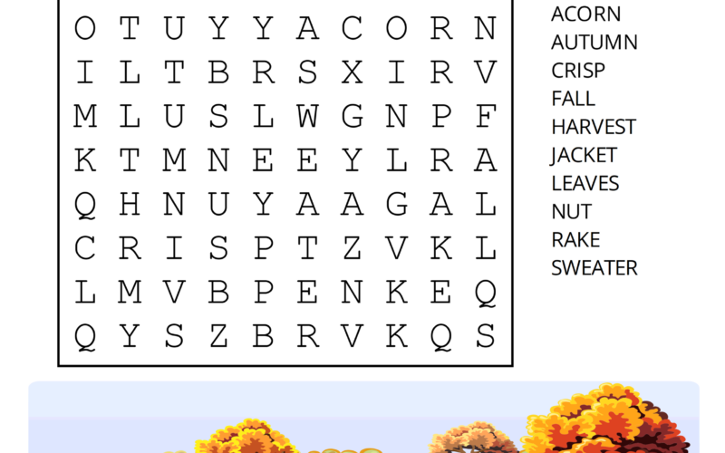 Printable Fall Word Search Puzzles Autumn Word Search Free Printables Lettering SVG Files Tools Apps
