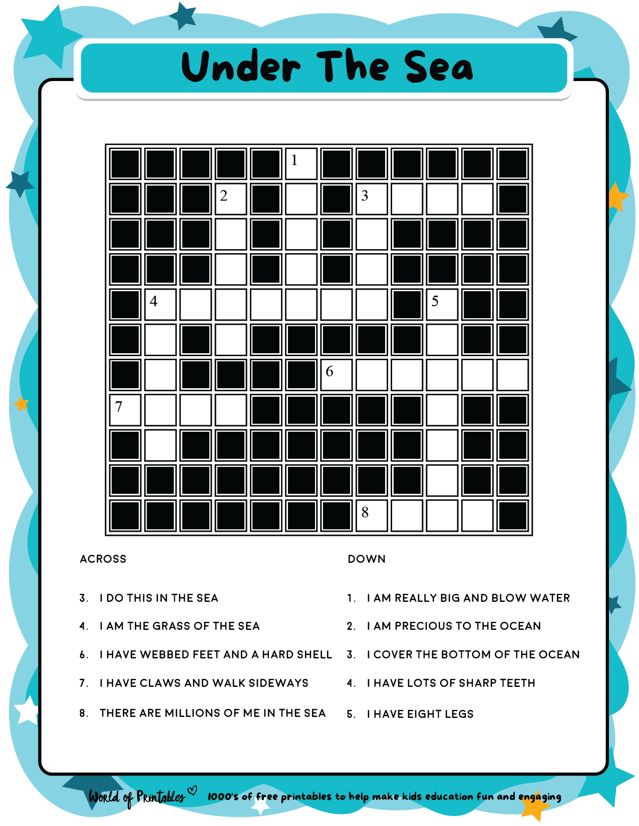 crossword puzzles easy printable