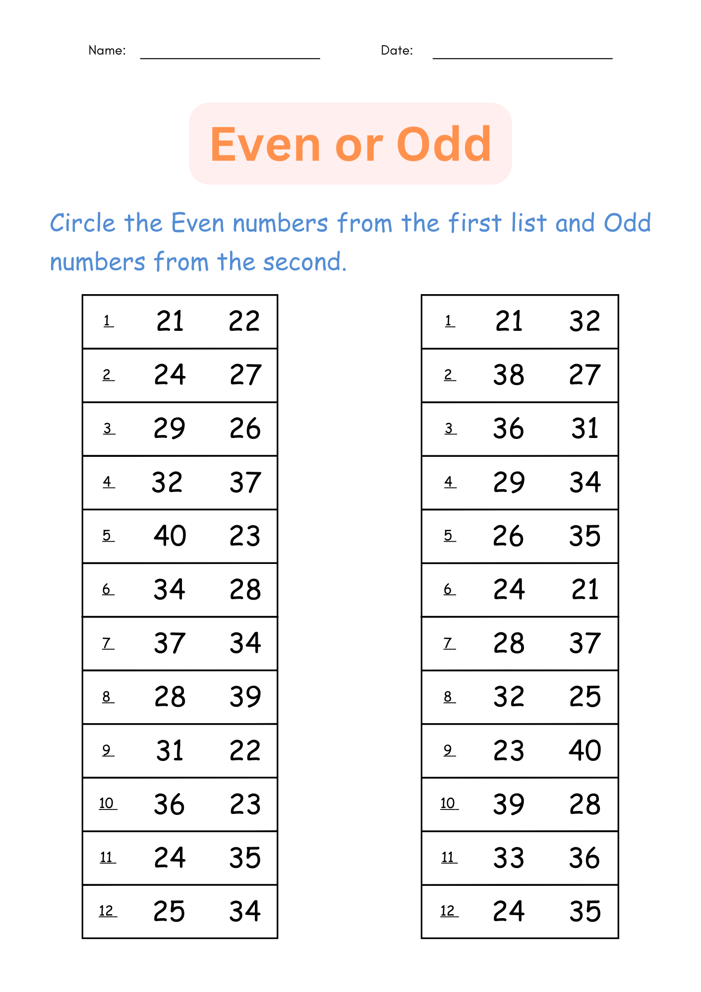 Printable Odd And Even Numbers Worksheet Odd And Even Digital For Grade 1 2 Made By Teachers Printable Odd And Even Numbers Worksheet Odd And Even Digital For Grade 1 2 Made By Teachers