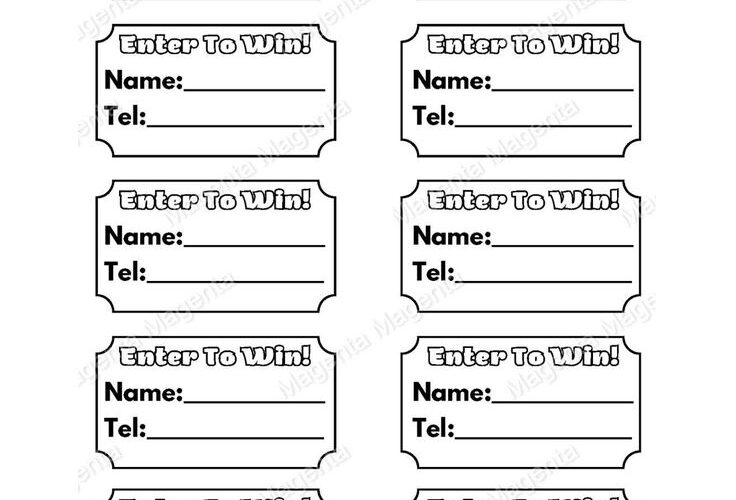 Printable Raffle Tickets Templates Free Shop On Pinterest