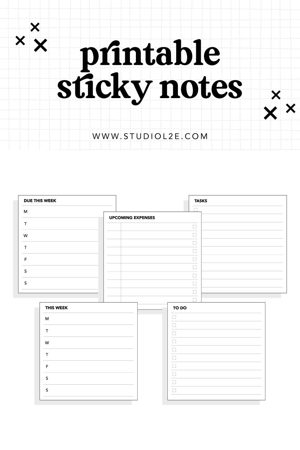 Printable Sticky Notes STUDIO L2E