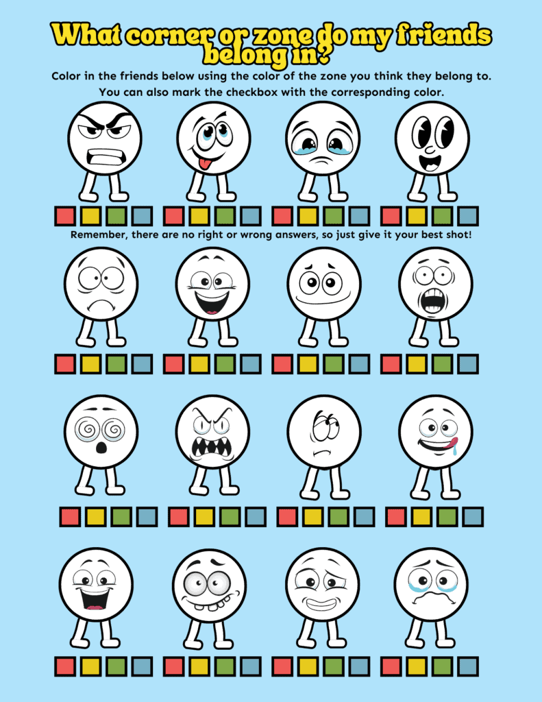 free zones of regulation printables