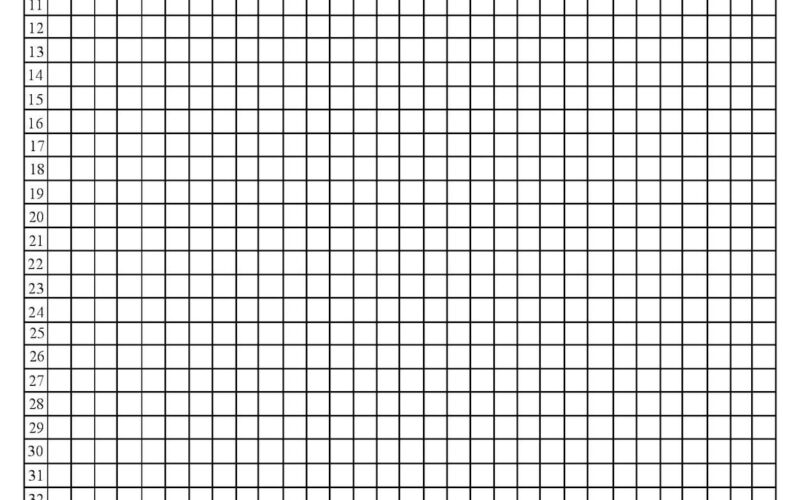 Quarter inch Graph Paper With Line Numbers Etsy