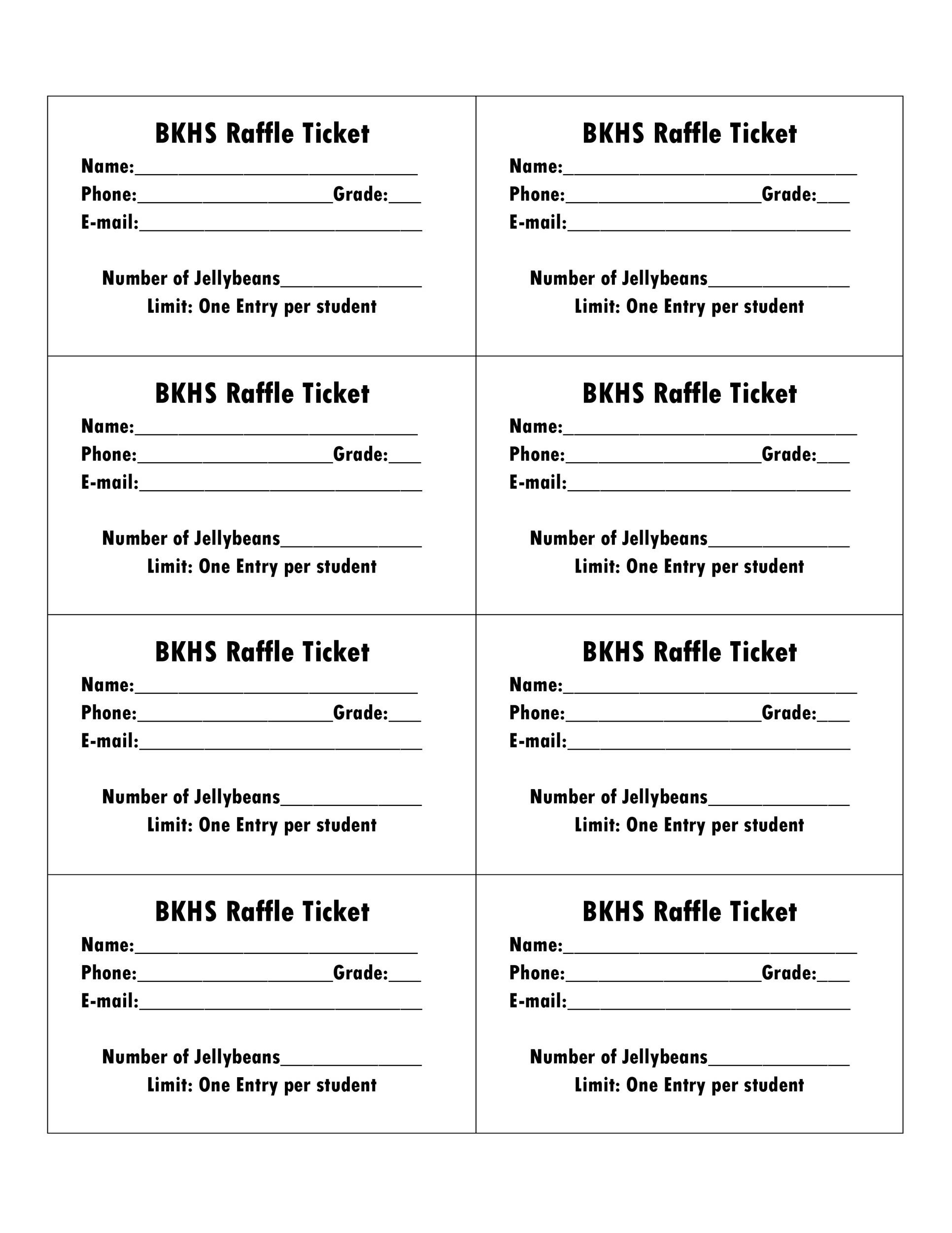 Raffle Tickets Printable Printable Party Favors