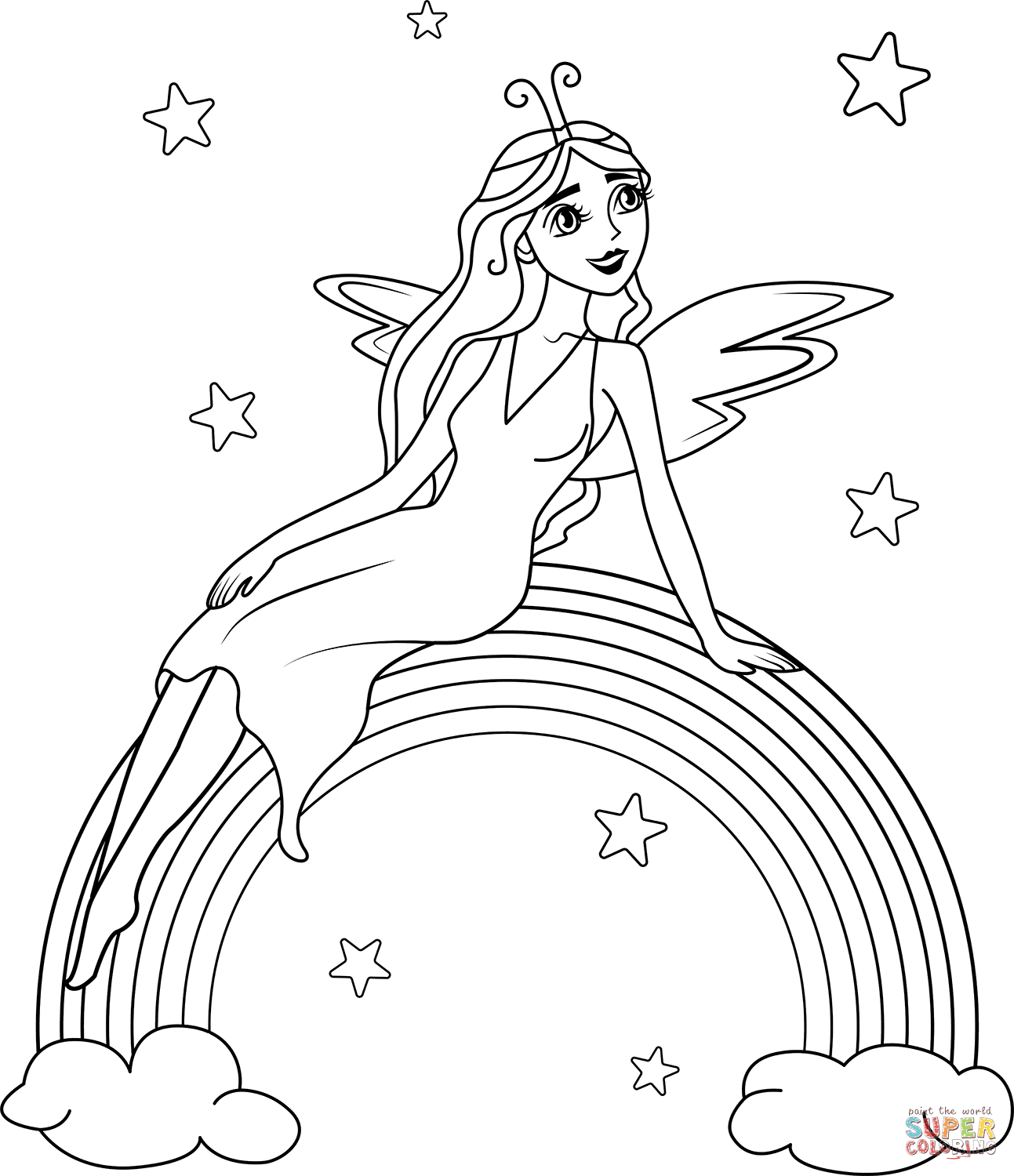 Rainbow Fairy Coloring Page Free Printable Rainbow Fairy Coloring Page Free Printable